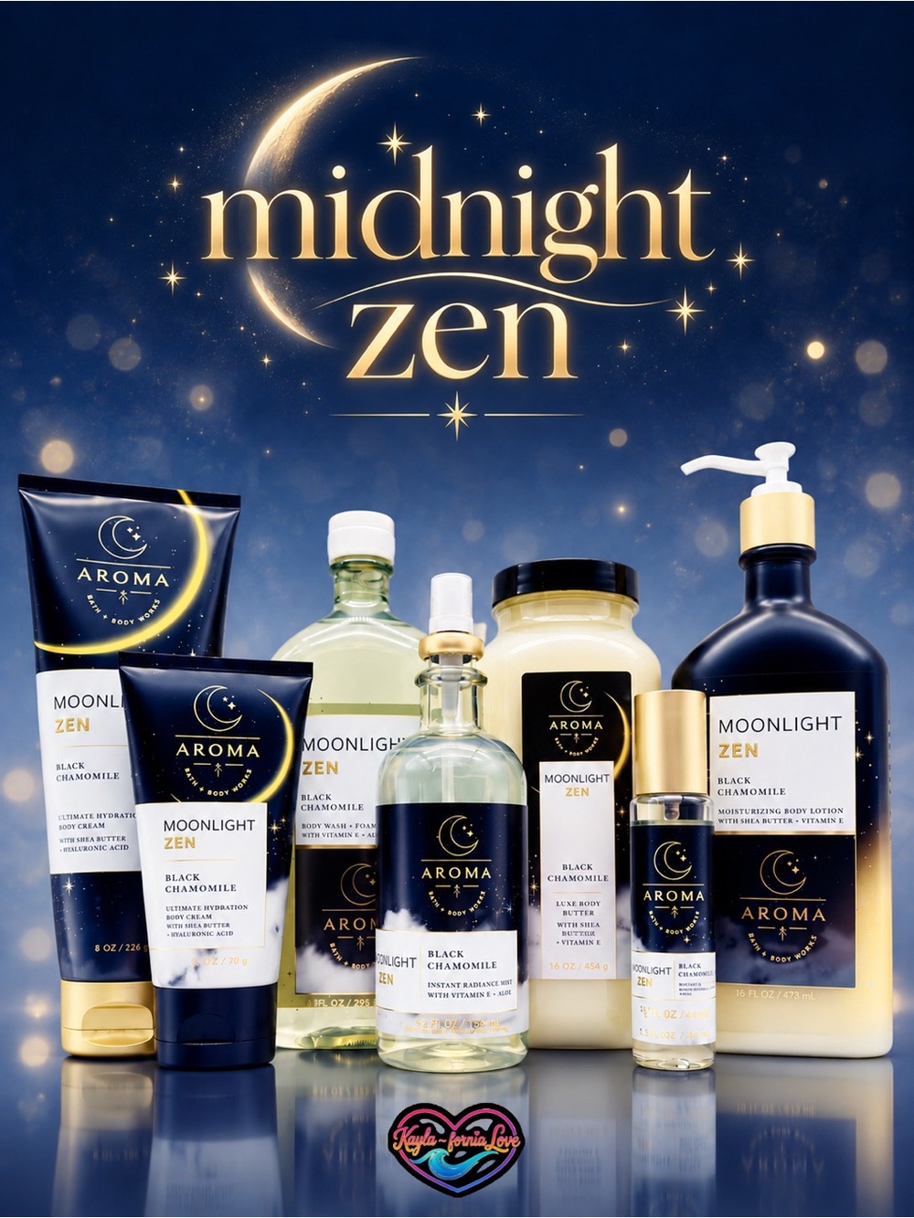 BBW Black Chamomile Moonlight Zen 7pc Aromatherapy Collector Set